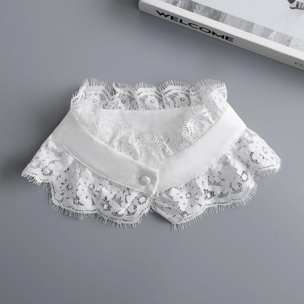 Exquisite Floral Detachable Lapel Collar Standing Collar Capelet Fake Lace Collar Shawl Removable Lace Neckline DIY