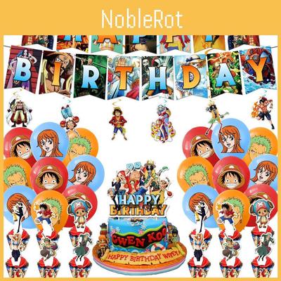 Exquisitas Decoraciones de Fiesta de Cumpleaños Temáticas de One Piece Hechas a Mano con Material de Papel de Alta Calidad