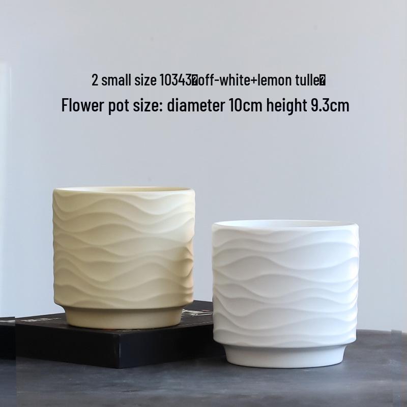 Nordic Minimalist Ceramic Flower Pot with Tray for Phalaenopsis, Orchid, and Succulent Plants