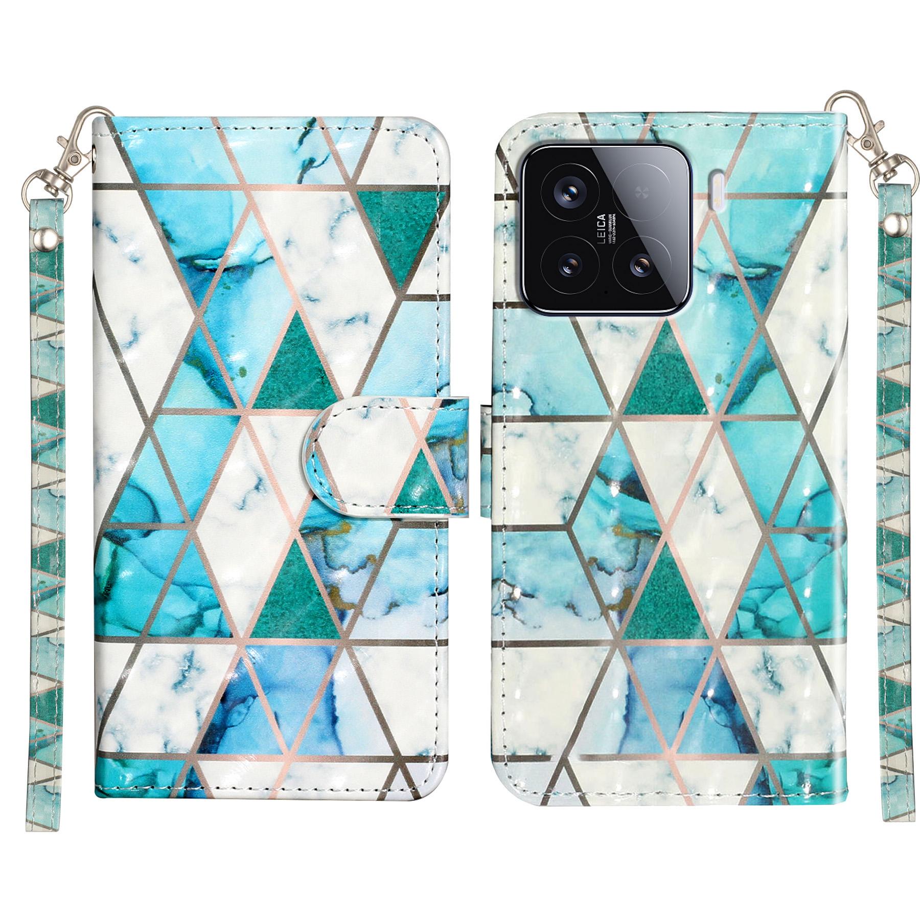 

For Xiaomi 15T Pro Wallet Case 3D Pattern Printed Leather Phone Cover with Strap