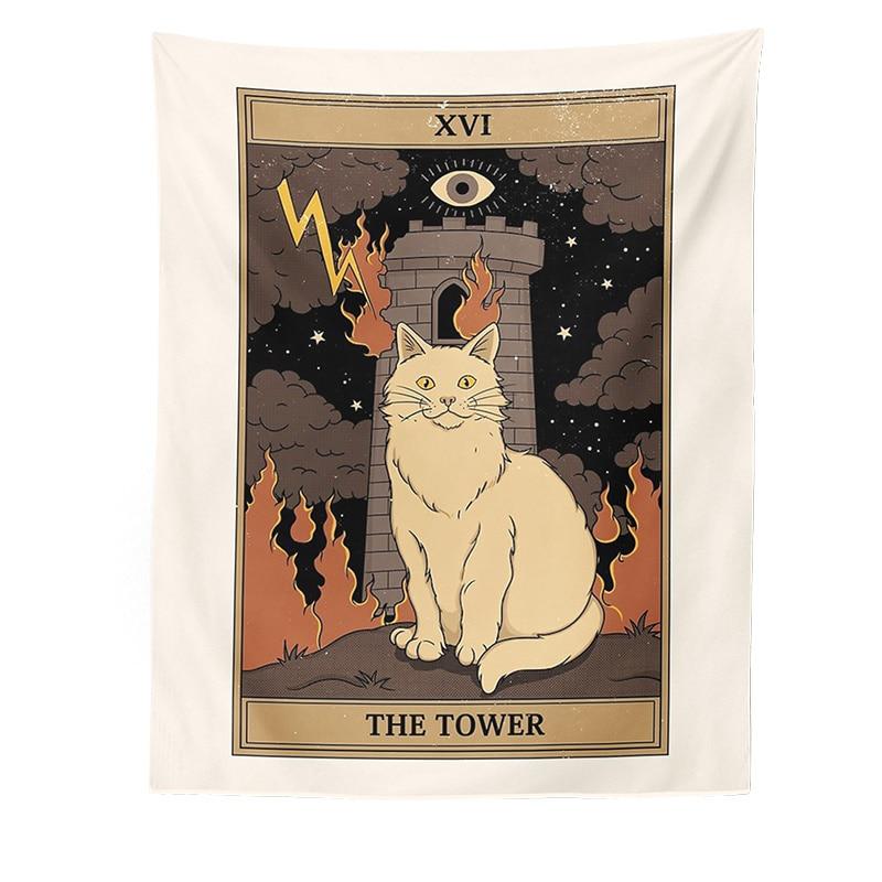 Buy Cat Divination Witchcraft Tarot Card Tapestry Wall Hanging