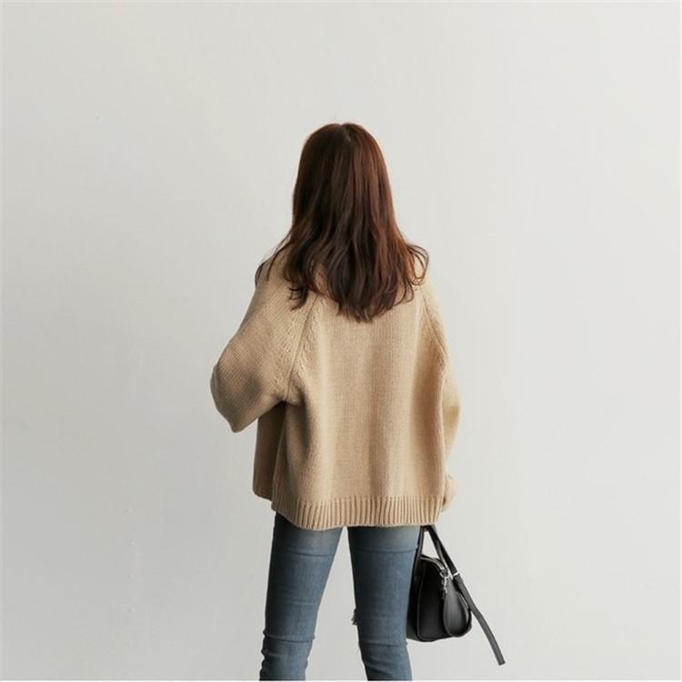 Women's Knitted Cardigan Loose Short Knit Sweater Cardigan Sweater Jacket
