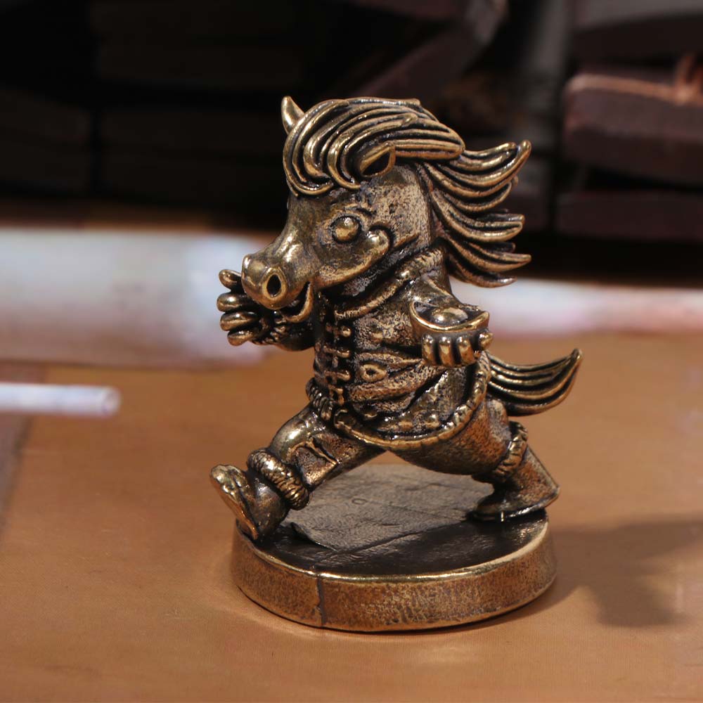 Cartoon Horse Statue Chinese Zodiac Pony Ornament Funny Fortune Zodiac Horse  Living Room