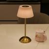 3 Color Lights Small Pleated Table Lamp Touch Control Fabric Shade Desk Ambient Light USB Rechargeable Soft Lights