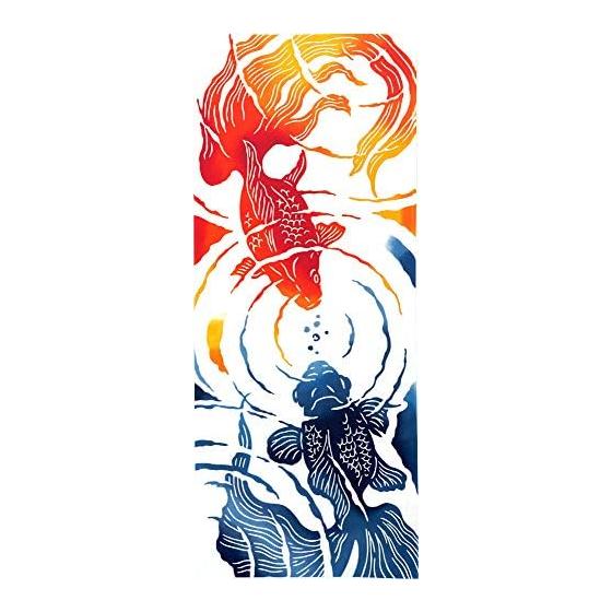 Kenema Tenugui Hand Towel - Shimmering Goldfish - Traditional Japanese Dyeing Art