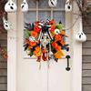 Halloween Skull Wreath Gothic Garland Creepy Decor Pendant For Front Door,Porch,Window, Indoor Outdoor Home Halloween Decor