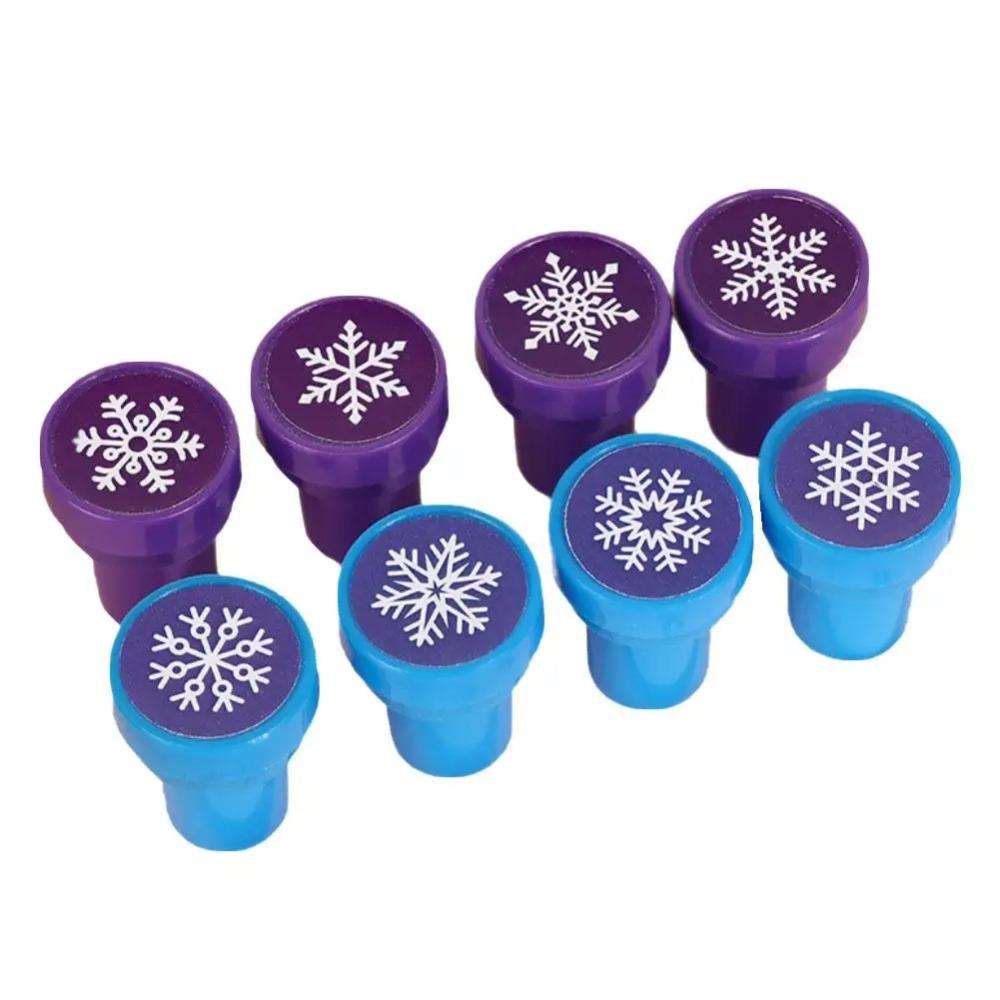 Набор из 8 пластиковых праздничных штампов Узор «Снежинка» Самоклеящиеся штампы Рождественские вечеринки