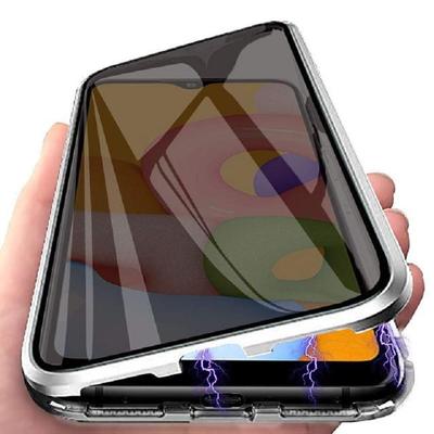 Privacybescherming geldt voor Samsung S23 S22Ultra Dubbelzijdige glazen cover voor Note20Ultra S21FE Metalen magnetische beschermhoes