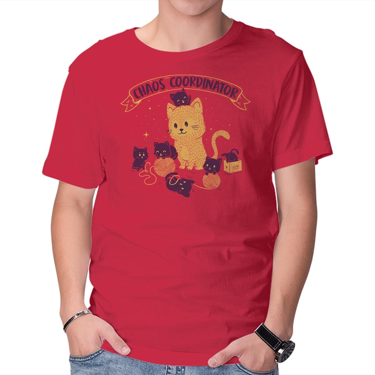Unisex Crew Neck T-Shirt Chaos Coordinator Graphic Short Sleeve Casual Tee XL