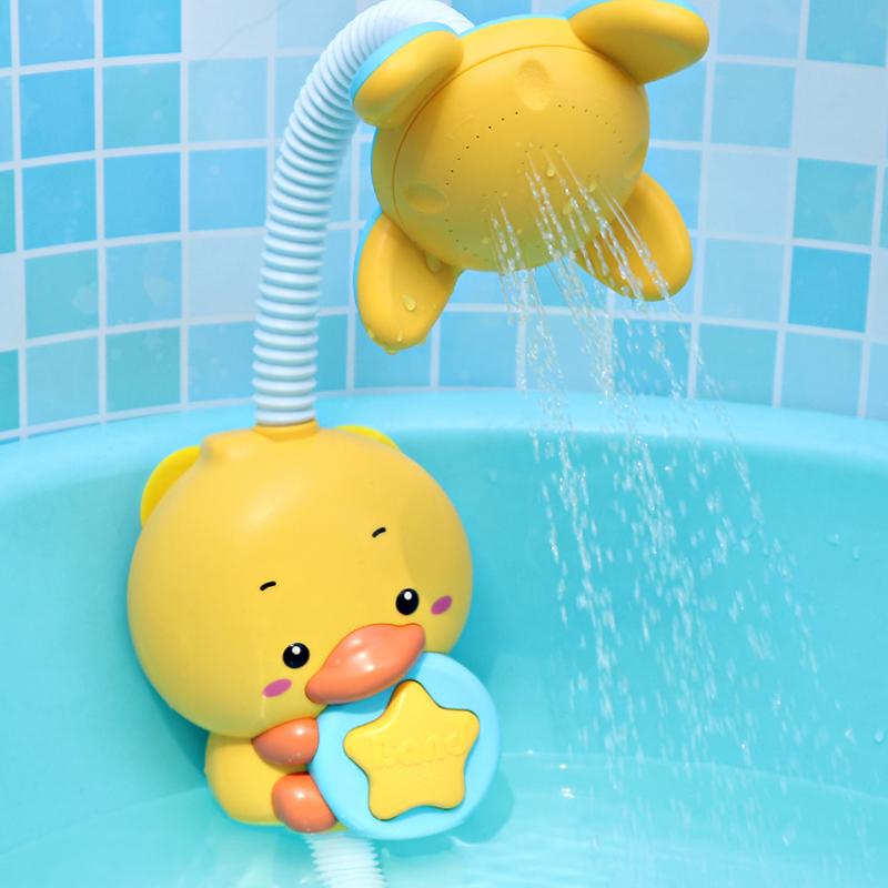 QWZ New Bath Toys Baby Water Game Duck Model Faut Shower Electric Water Spray Swimming Bathroom Baby Toys For Kids Gifts