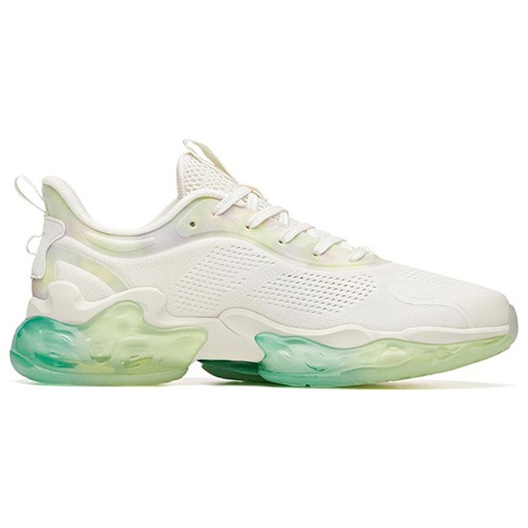 Anta Cushioning Support Balance Low Top Running Shoes Men Sneakers White Green 112035501-2