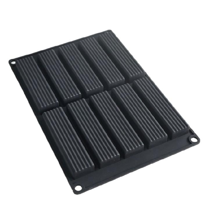 Силиконовые формы для шоколада с вертикальными полосками, формы для муссовых тортов, формы для украшения тортов, инструмент для выпечки муссовых тортов, кондитерских изделий чёрный