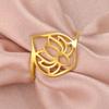 LIKGREAT Elegant Lotus Ring for Women Stainless Steel Amulet Vintage Wedding Finger Rings Jewelry Valentine's Day Gift Wholesale