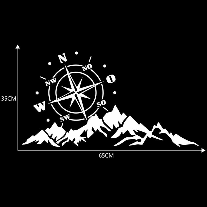 1pc Vinyl Car Stickers and Decals Mountains Compass Navigation Graphic Sticker Vehicle hood Car Body