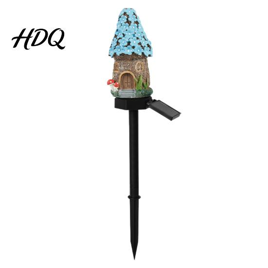 Solar Pathway Lights Mushroom Lights House Statue Fairy Cottage Garden Stake Light Waterproof Outdoor Landscape for Yard Patio Lawn Decorative