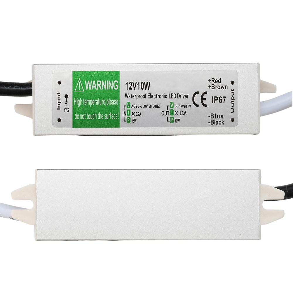 AC 90-250V To DC 12V Waterproof Power Supply IP67 10W 15W LED Driver Switching Power Supply For LED Strip Lights