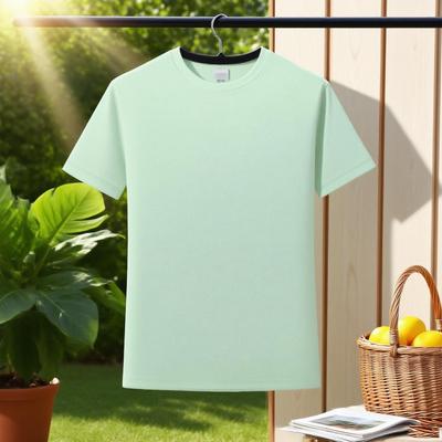 Comfortable Unisex T-shirt Summer Crew Neck Minimalist Tops Solid Color Unisex Lightweight T-shirt for Women and Men YG-2918