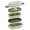 850ML Portable Double-layer Lunch Box Microwavable Bento Box with Tableware Sealed Leak-proof Food Storage Container