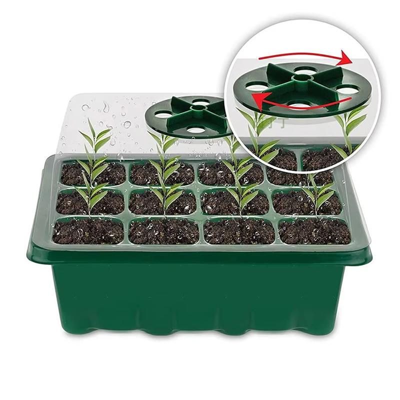 12Grids Seed Starter Tray with Ventilation Hole Seeds Growing Cultivation Planting Box Mini Greenhouse Plant Starter Kit
