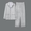 Home Wear Set Sleepwear Printed Family Loungewear Stylish Men's Spring/autumn Pajama Set with Lapel Collar Long Sleeves