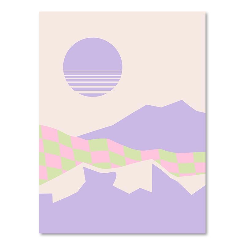 Retro Lippen Galerie Wanddrucke Trendige Sonnenuntergang Bunte Bilder Boho Rosa Ästhetik Ausgefallenes Leinwandgemälde für Wohnheim Teenagerzimmer Dekor