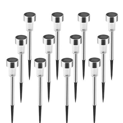 Conjunto de 12 Luzes de Jardim LED, Exterior, À Prova d'Água, Alimentado por Energia Solar, Embutido, Sensor de Luz, Liga Automaticamente à Noite, Segurança, Alimentado por Energia Solar,