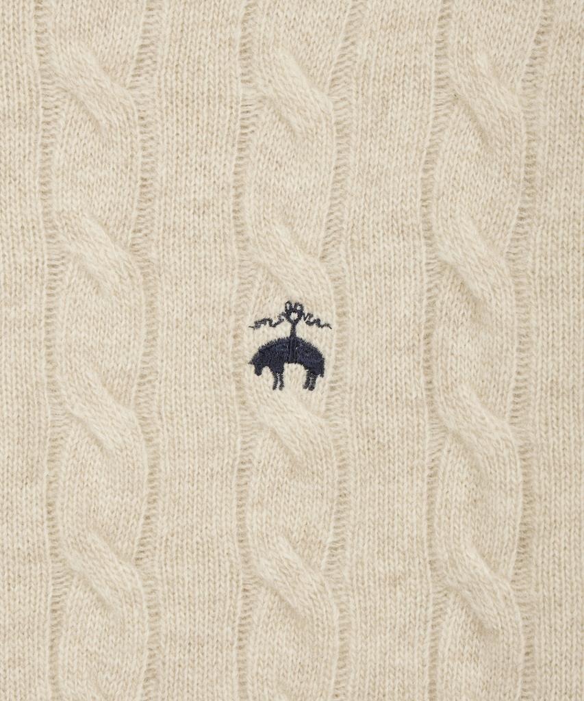 BROOKS BROTHERS Wool Cable Sweater (Ivory) (Bbwrmbf401)