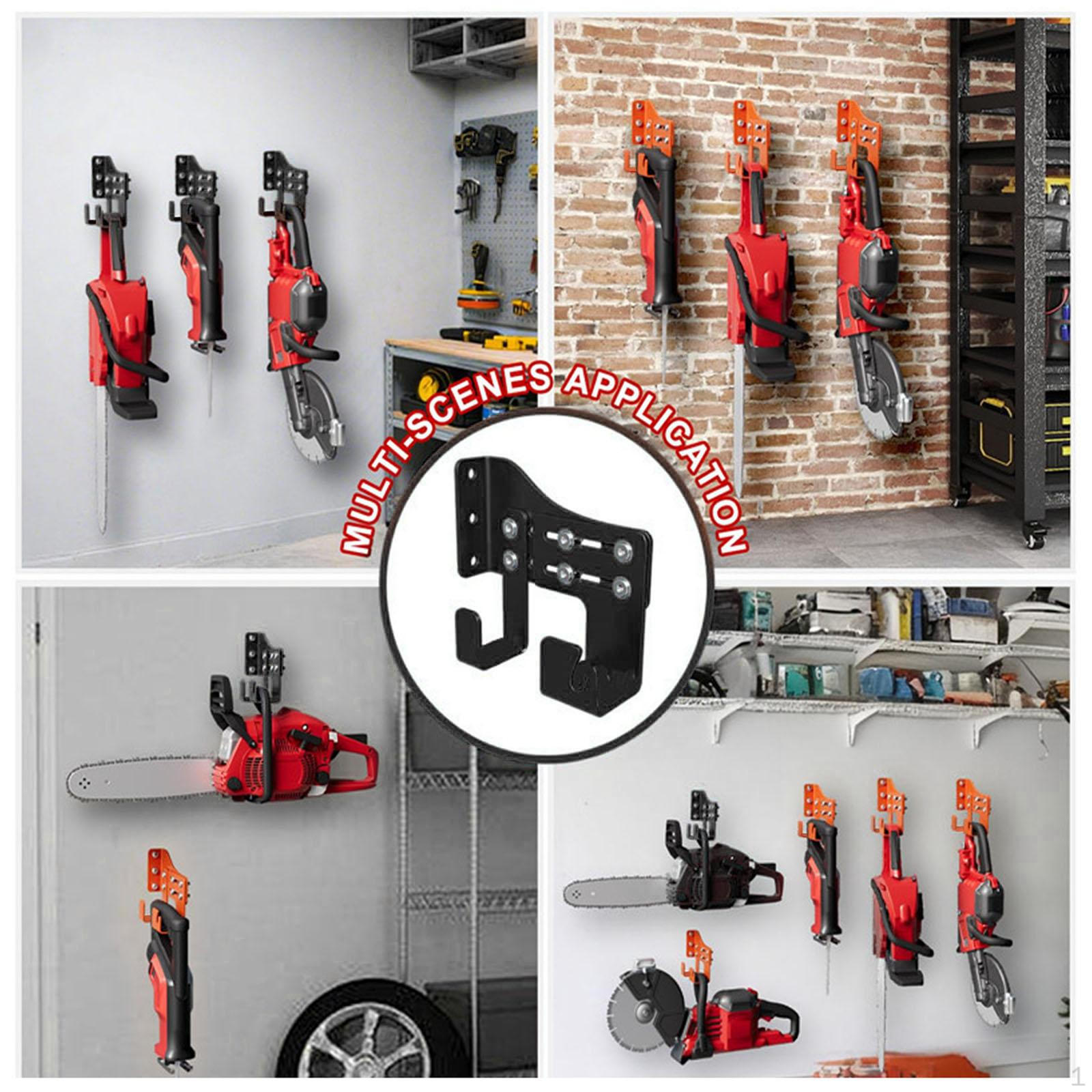 

Chain Saw Holder Wall Mount Compact Space Saving Garden Equipment Metal Sturdy Display чёрный