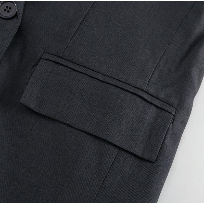 Trajes elegantes de 2 piezas para mujer, con botones en la solapa y bolsillos, chaqueta de manga larga, pantalones rectos de cintura alta, conjuntos para dama, primavera otoño 2025, atuendo para oficina para dama