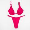 New Sexy European & American Solid Color Underwire Bikini Women's Swimsuit