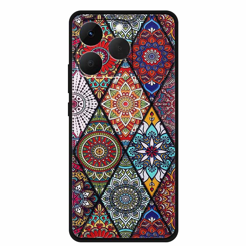 Case For OPPO Realme 15T Embossed Blossoms Funda 3D Relief Flowers Coque Silicone Soft Phone Cover For Realme 15 T 5G Bumper