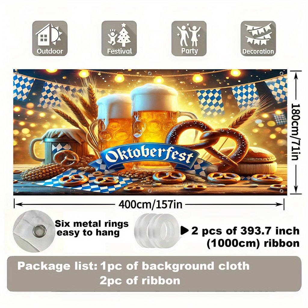2D Door Banner 2D Flat Printing Background Cloth, Oktoberfest Party Backdrop DJH