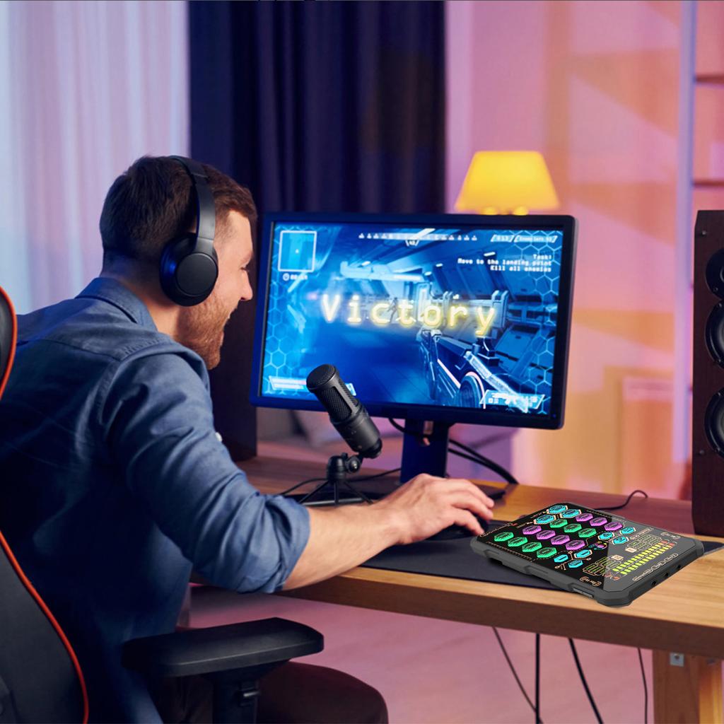 K9 Handheld Live Sound Card Sound Board Set mit Stimmverzerrer für Podcasting, Rundfunk, Gesangsaufnahmen