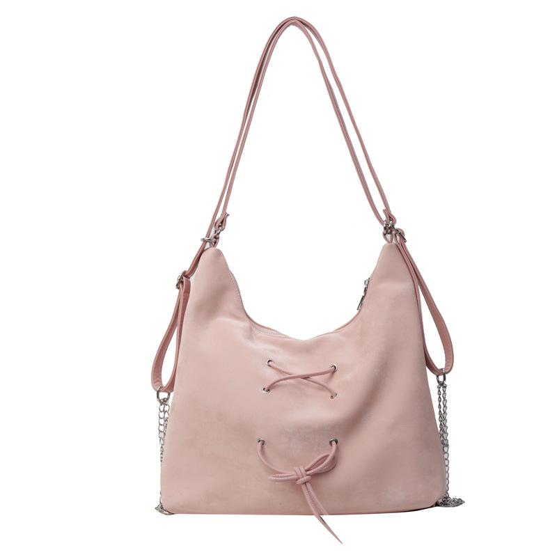 Fashion Large-capacity Bow Small Double Back Women's New Large-capacity Student Shoulder Bag Messenger Bag Tide
