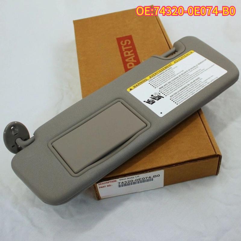 

High quality New For 74320-0E074-B0 Sun Visor Gray With Mirror And Lamp Left Side Toyota Highlander 2014- Car Accessories