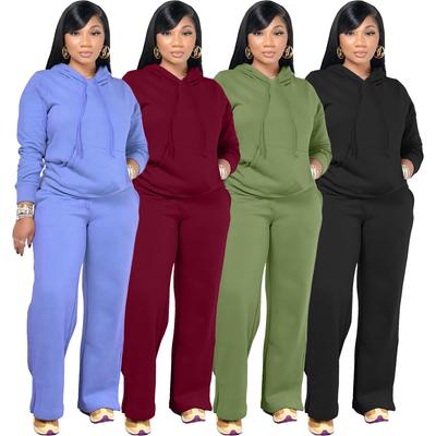 Casual Sport Outfits Autumn Winter Activewear Women Fleece Tracksuit Hoodies Sweatpants Sweatsuit 2 Two Piece Sets