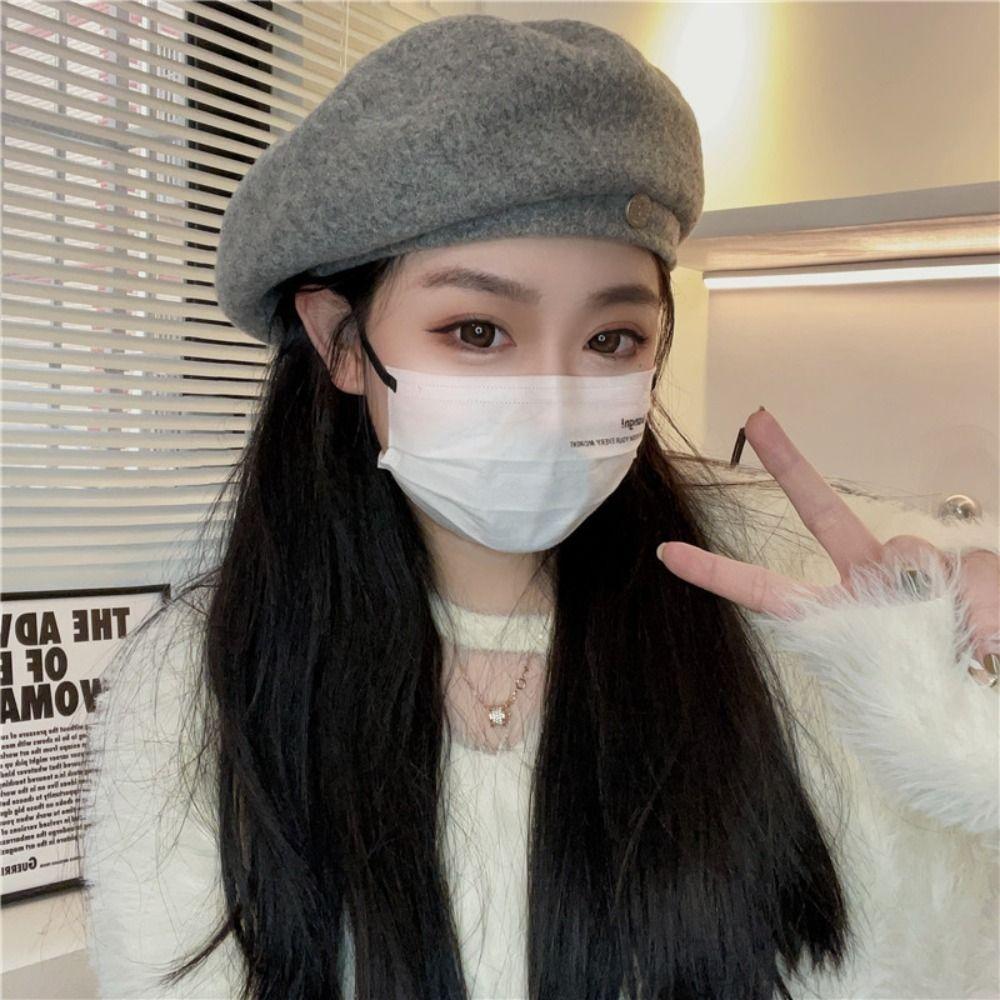 Französischer Wollfilzhut Winter Malermütze Mode Wollbaretts Mädchen