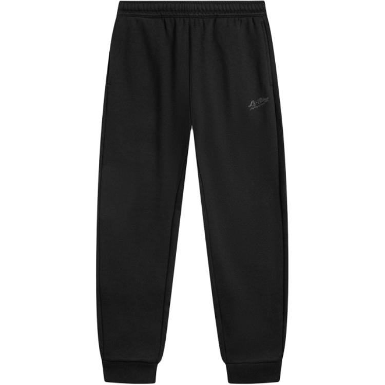 Li Ning Knitted Sweatpants Unisex Black Moderate Sweatpants AKLUB92-1 S