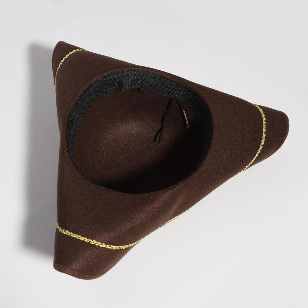 Men Women Colonial Tricorn Hat Cosplay Pirate Hat Unique Halloween Role Play Captain Hats for Historical Reenactments Party Hat