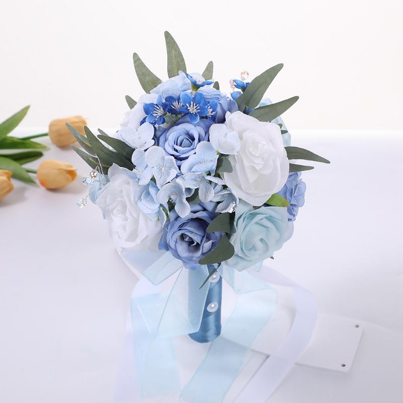 The Wedding Bouquet Is High-end and ElegantFeaturing Pearl Rose Hand-held Bouquets Artificial Flowers and Bride's Hand-held Bouquets