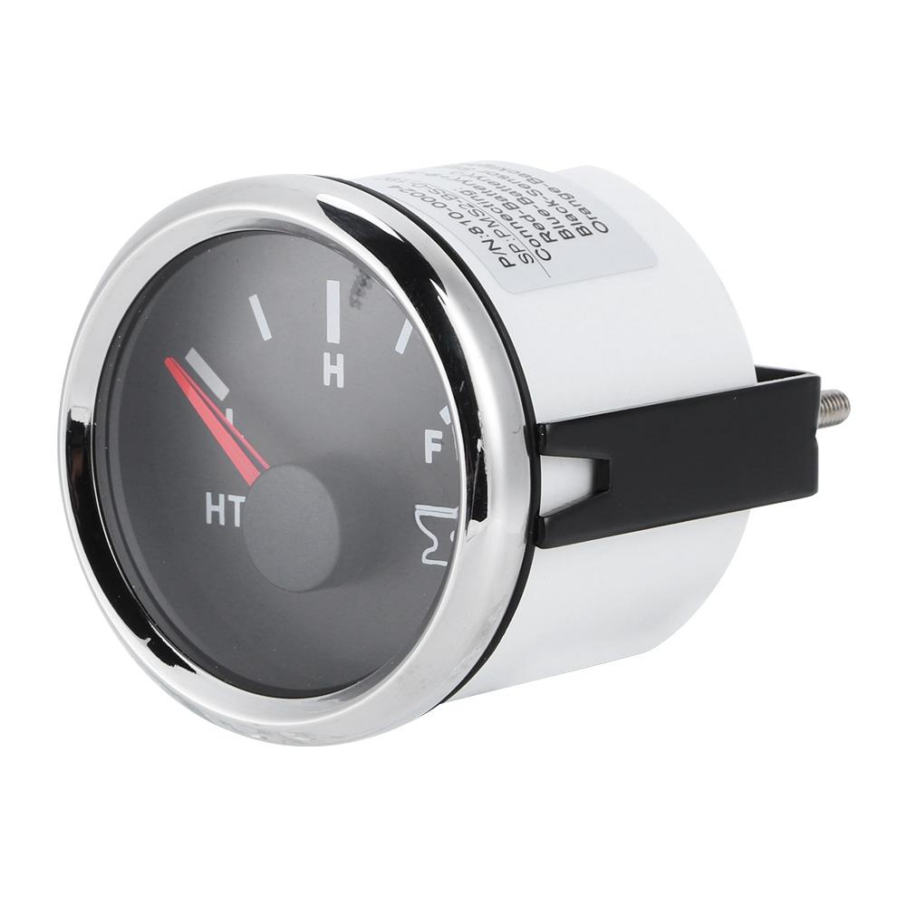 

52mm 2in Marine Boat RV Sewage Water Holding Tank Level Gauge HTG Meter 0 190 ohms 9 32VSilver Frame Black Dial