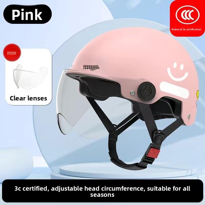 Electric Battery Car Helmet Women's Summer Sun Protection Breathable Hard Hat Motorcycle Riding Helmet Four Seasons Half Helmet