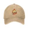 Calcifer Hiking Baseball Cap Structured Fit Sports And Fitness Vintage Washed Denim Hat