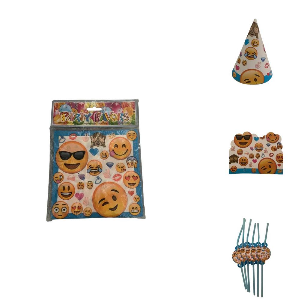 Emoji-Ausdrucks-Thema Geschirrset Mit Einwegtellern, Bechern, Servietten Für Kinderpartys