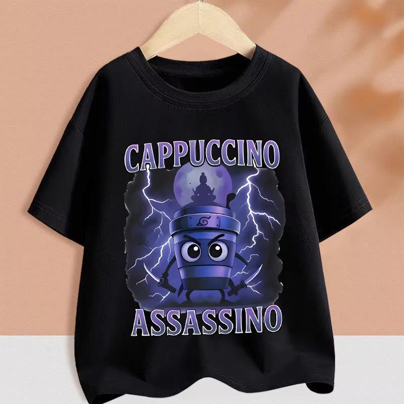 Kids Clothes Funny Italian Brainrot Children's T Shirt Cartoon Graphics Casual Vintage Boys Girls Short Sleeve Tee Top