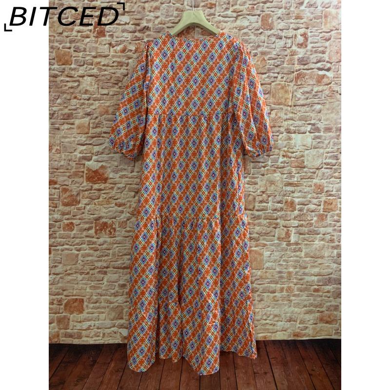 BITCED Women's Summer Printed Maxi Dress Bohemian-Style Dress
