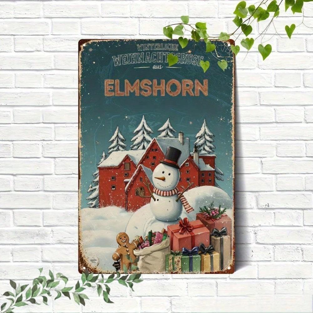 

2D Retro Snowman Tin Sign Christmas Metal Wall Art Home Decor 20x30cm 20x30 разноцветный