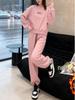 Korean Style Autumn/Winter 2025 Casual Hoodie & Wide-Leg Pants Set for Women