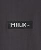 Milkfed Casual Embroidery Bar Wide Shorts Charcoal Women's Tee,