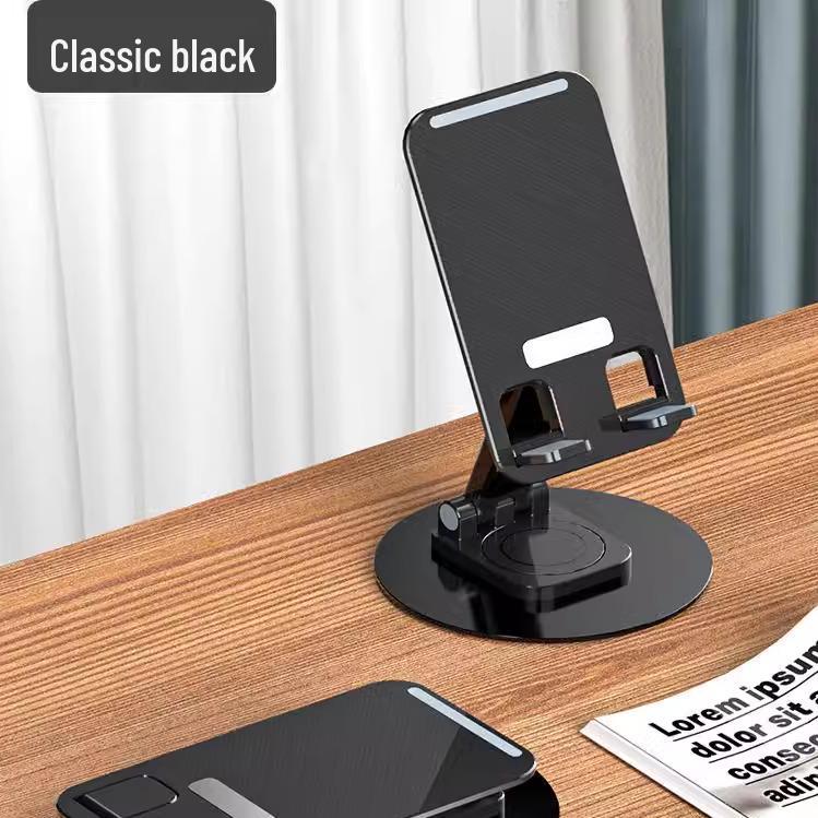 

360° Rotating Desktop Phone & Tablet Stand, Adjustable Double-Axis Holder for Live Broadcast & Bedside Use